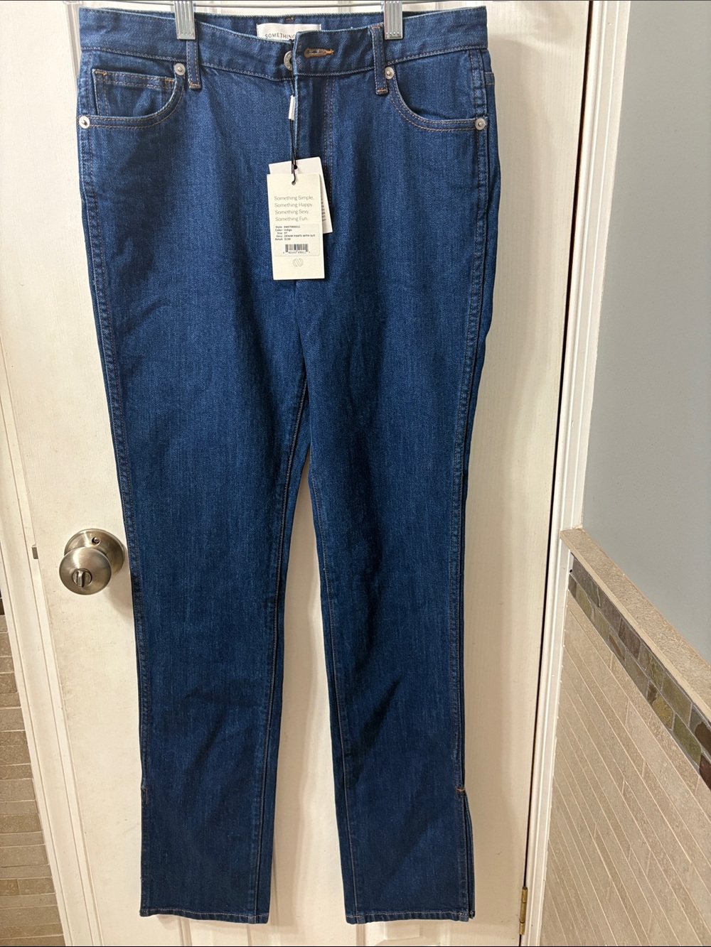 Something Navy Straight-Leg Dark Wash Jeans #33